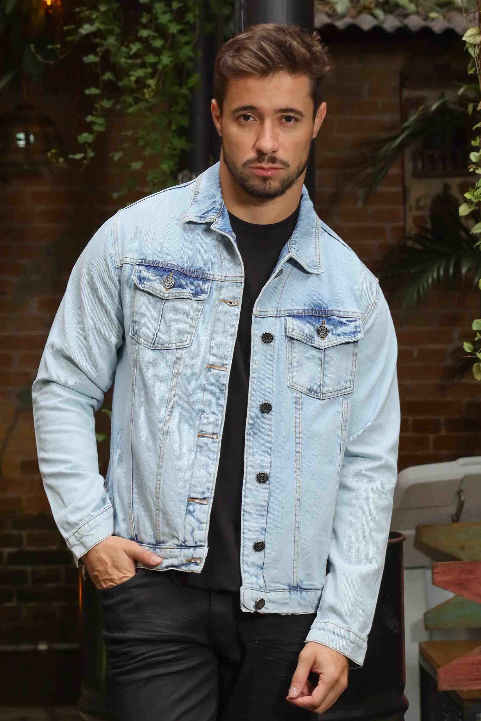 Como Blusa Jeans Masculino Camisa Jeans Camisa Slim Manga Curta